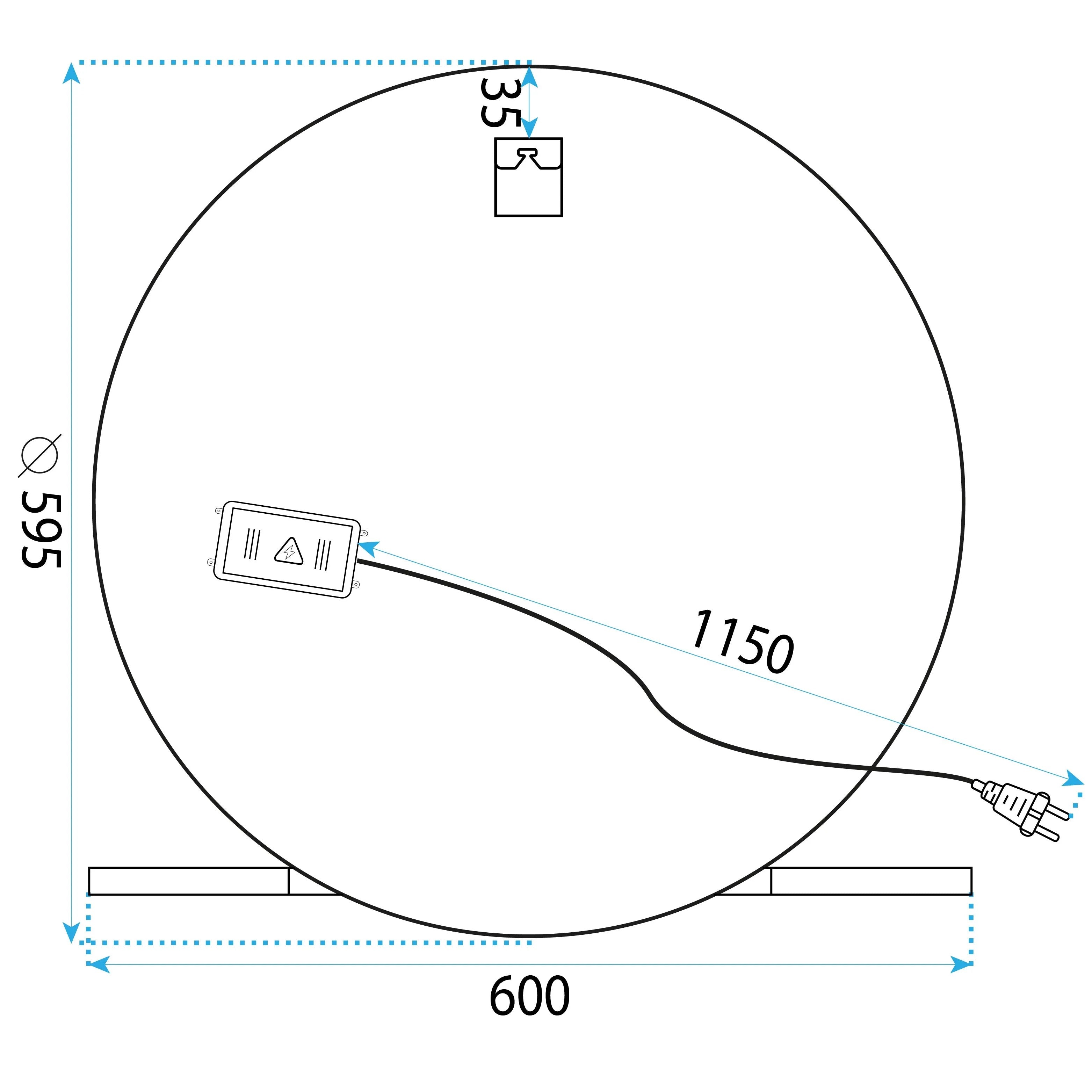 Zrkadlo LED 60cm 102  9