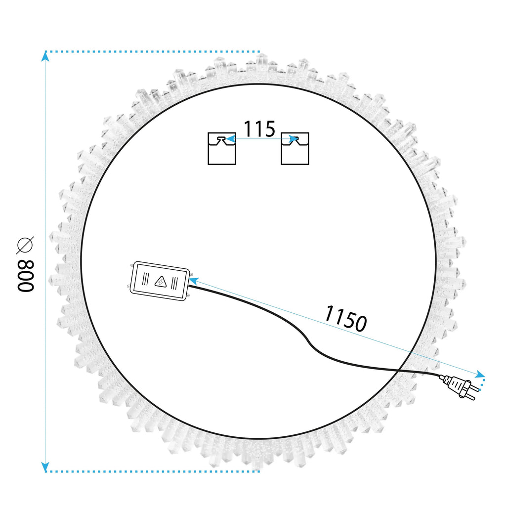 Zrkadlo LED 80cm X013  9