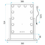 Zrkadlo LED HOLLYWOOD White 30x40  9