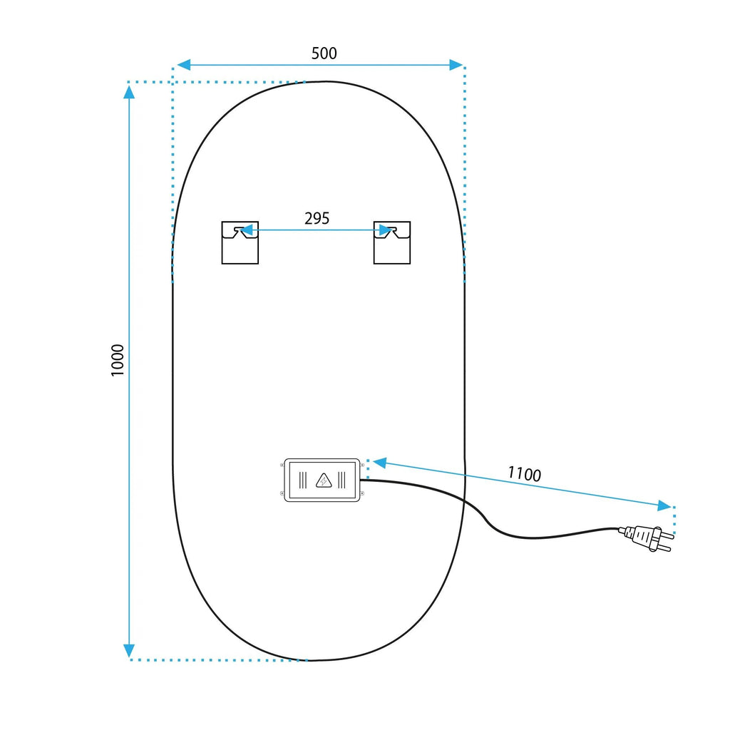 Zrkadlo LED OVL 50x100cm Gold  9
