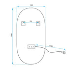 Zrkadlo LED OVL 50x100cm Gold  9