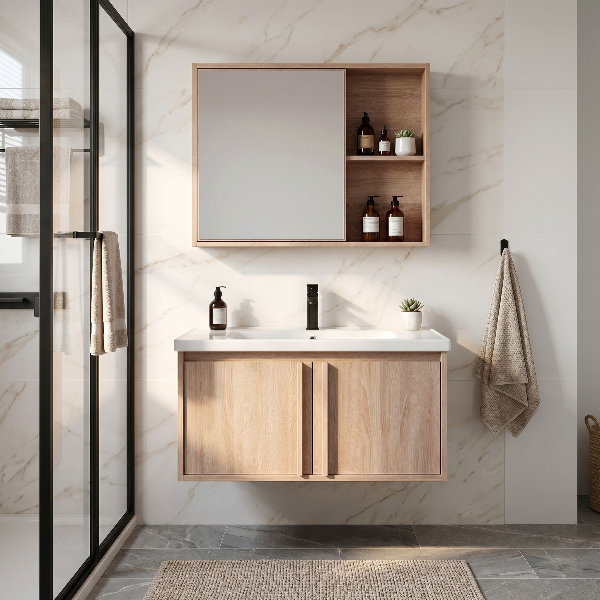 Súprava kúpeľňového nábytku s umývadlom Gama T25023 BXM 80CM  4