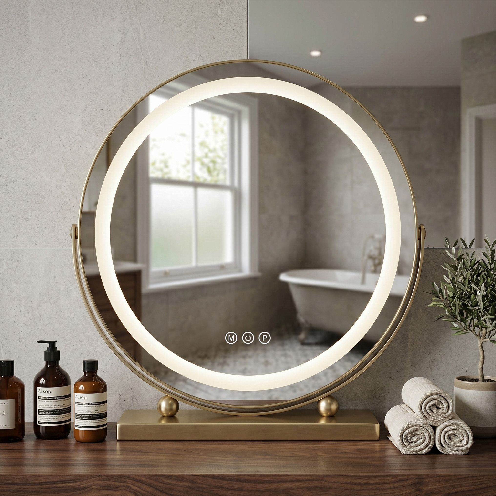 Zrkadlo LED MAKE-UP L.Gold  40 cm  6