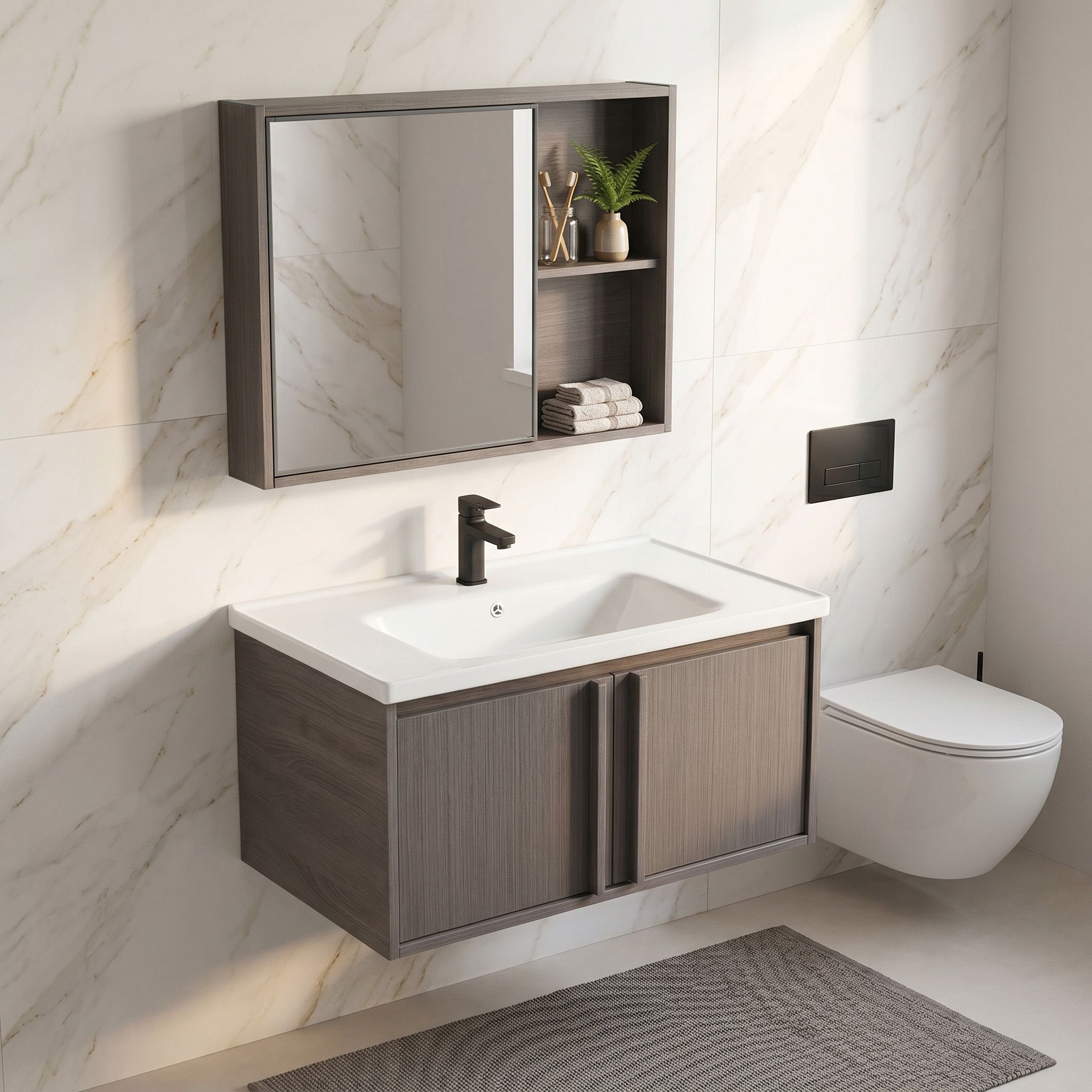 Súprava kúpeľňového nábytku s umývadlom Gama T25023 KJM 80CM  3