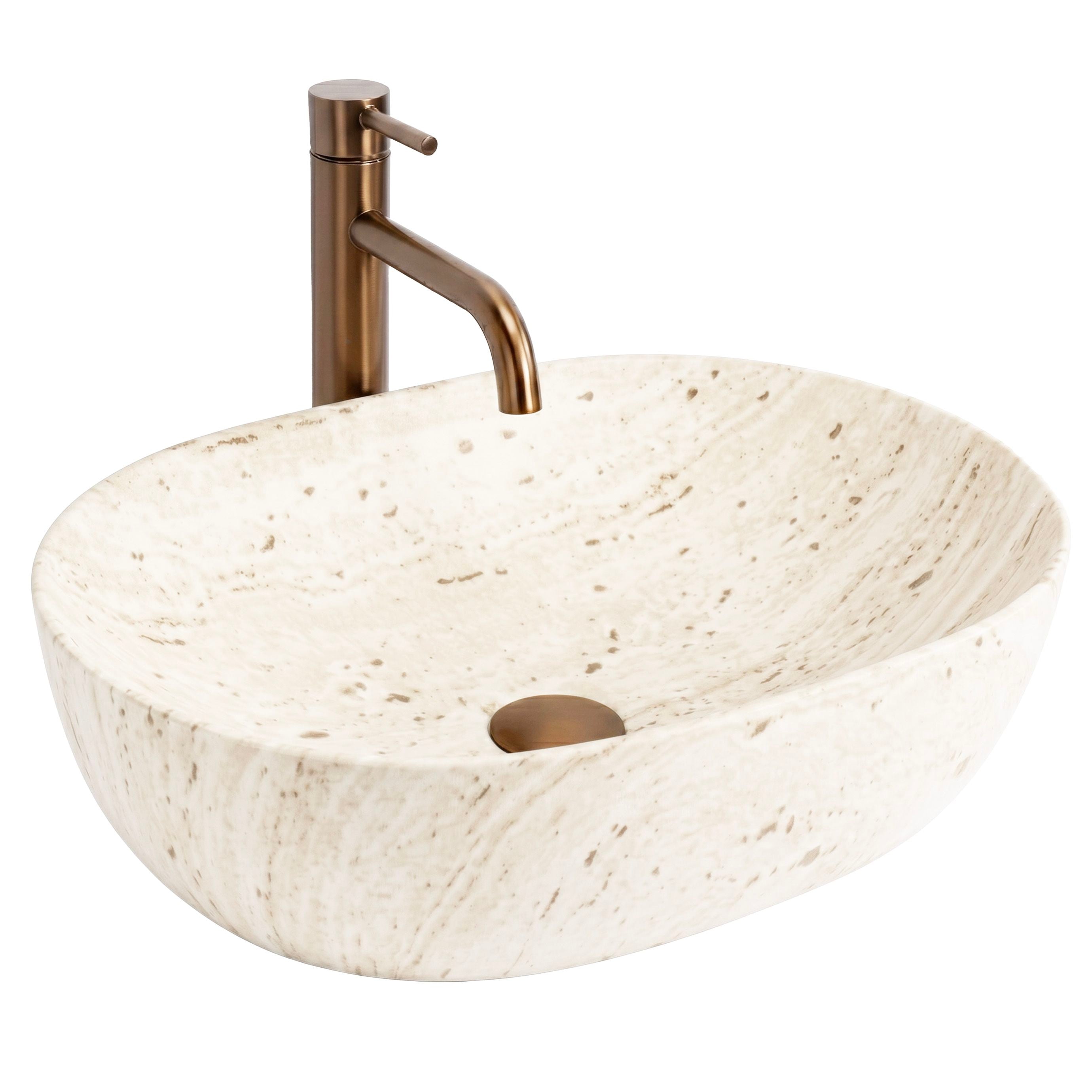 Umývadlo na dosku Amelia Travertine Classic 48  1