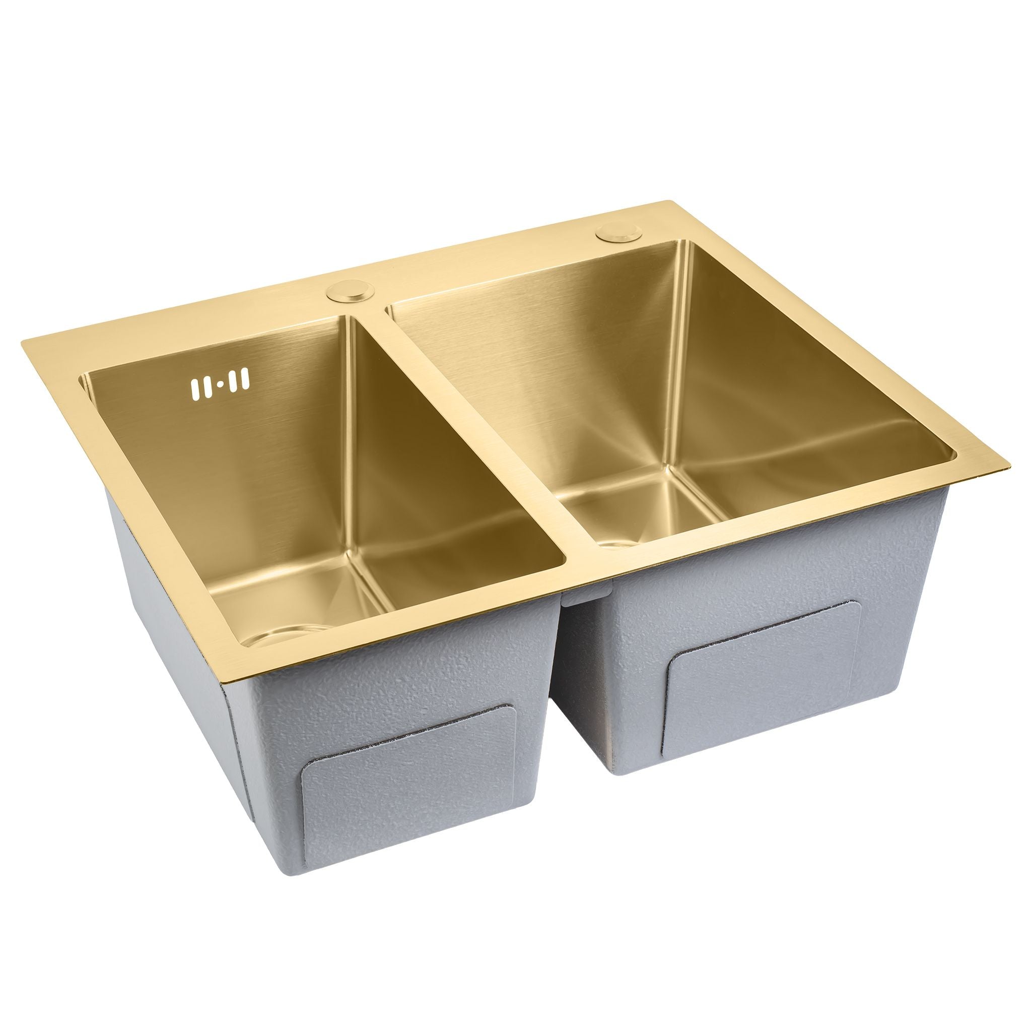 Oceľové umývadlo Toby BRUSH GOLD bez kuchynskej batérie 2