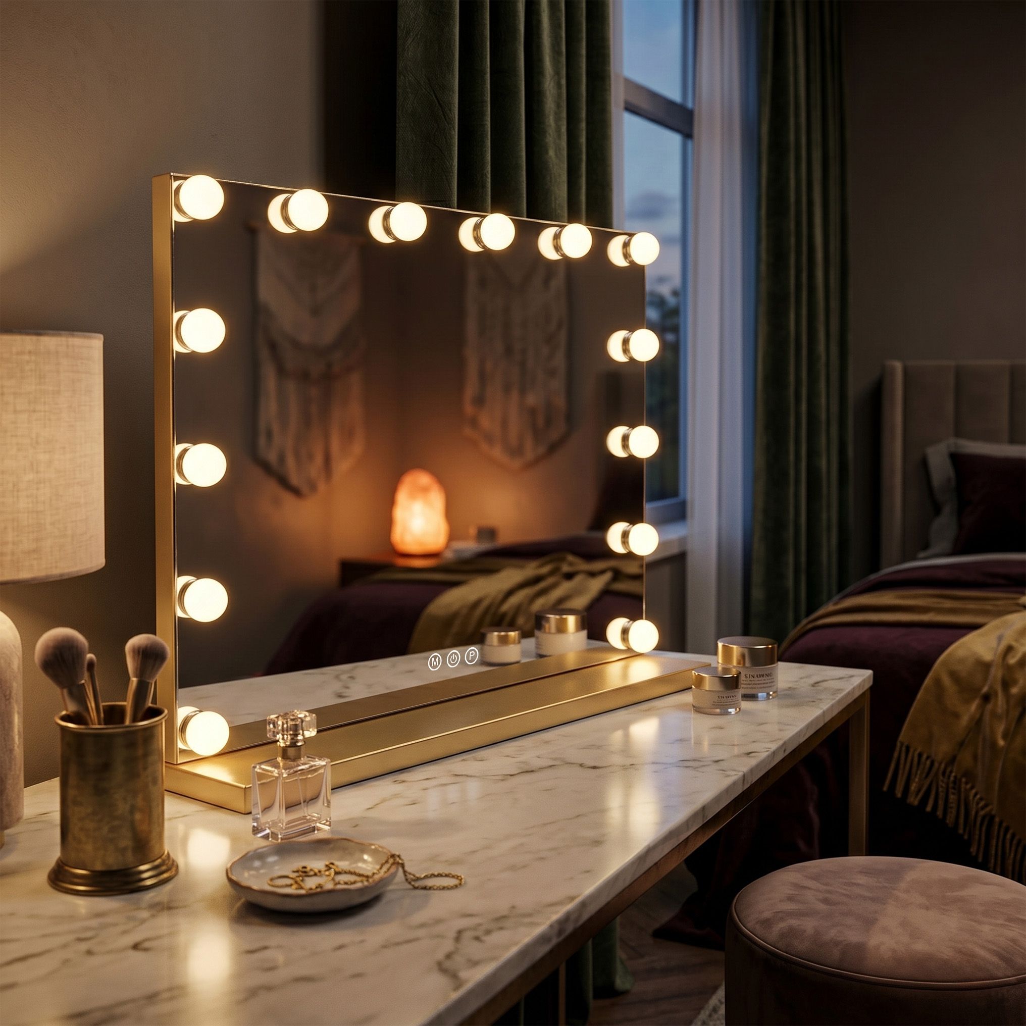 Zrkadlo LED HOLLYWOOD L.Gold 80x60  3