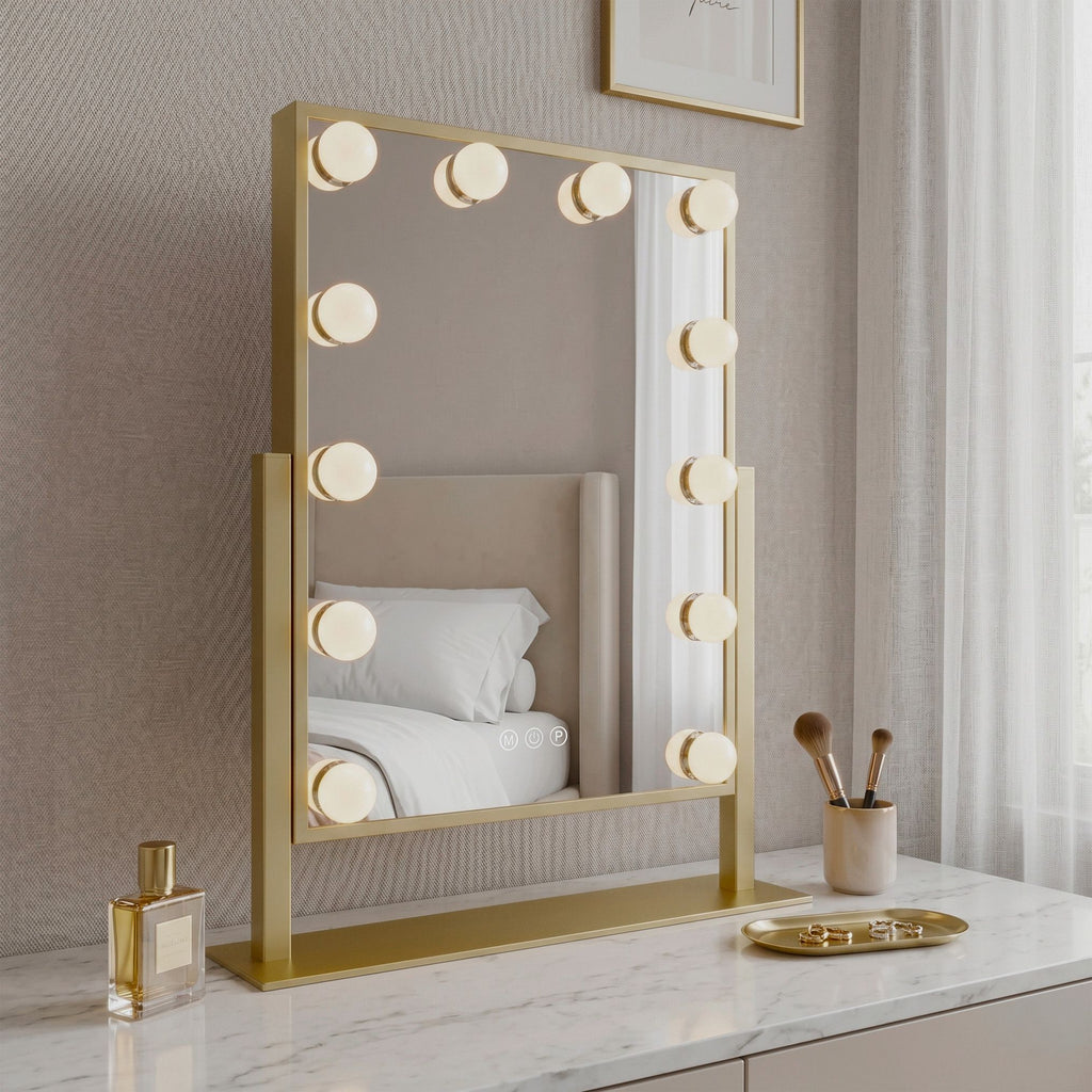 Zrkadlo LED HOLLYWOOD L.Gold 30x40  5