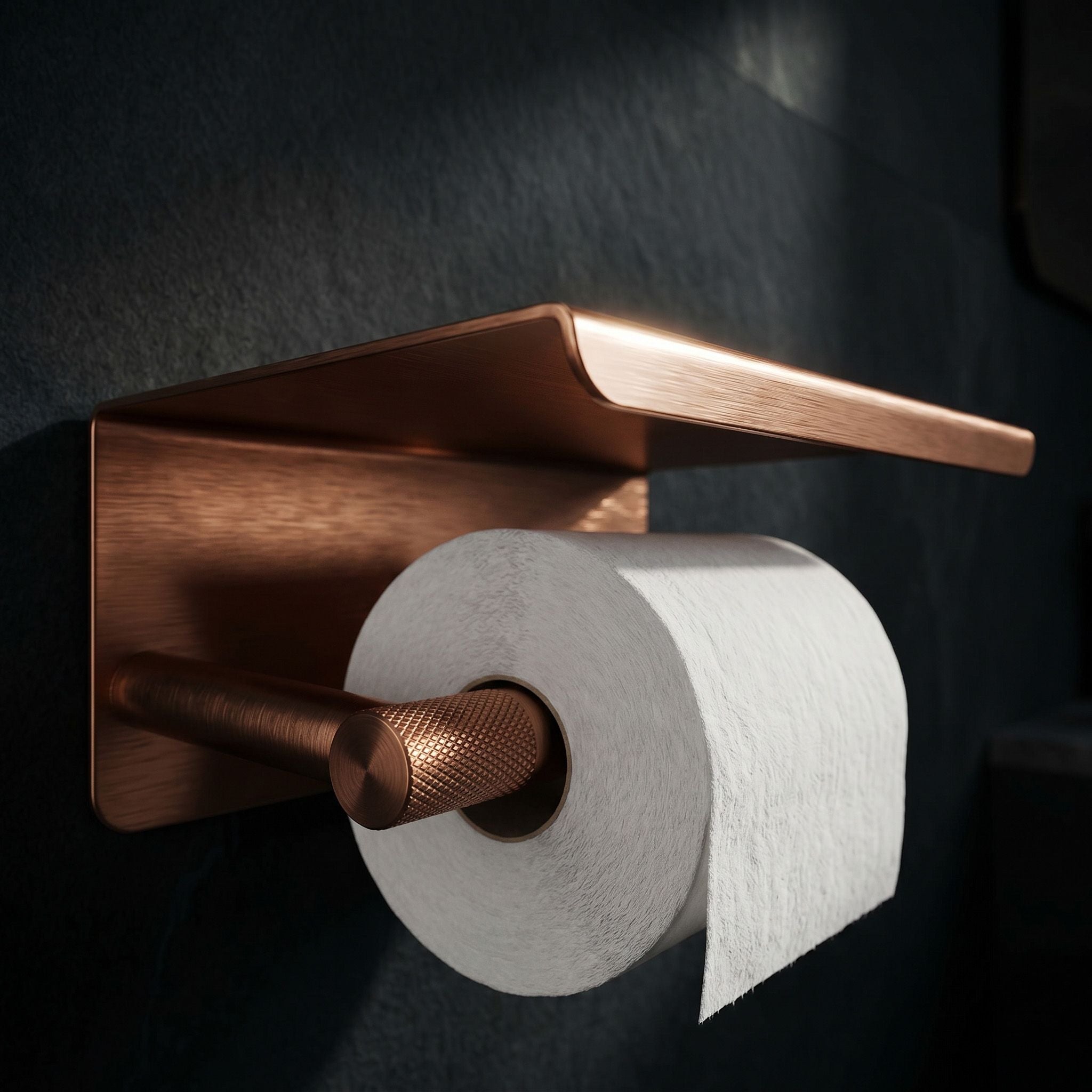 Držiak na toaletný papier s poličkou 6613 Modern Copper Brush  6