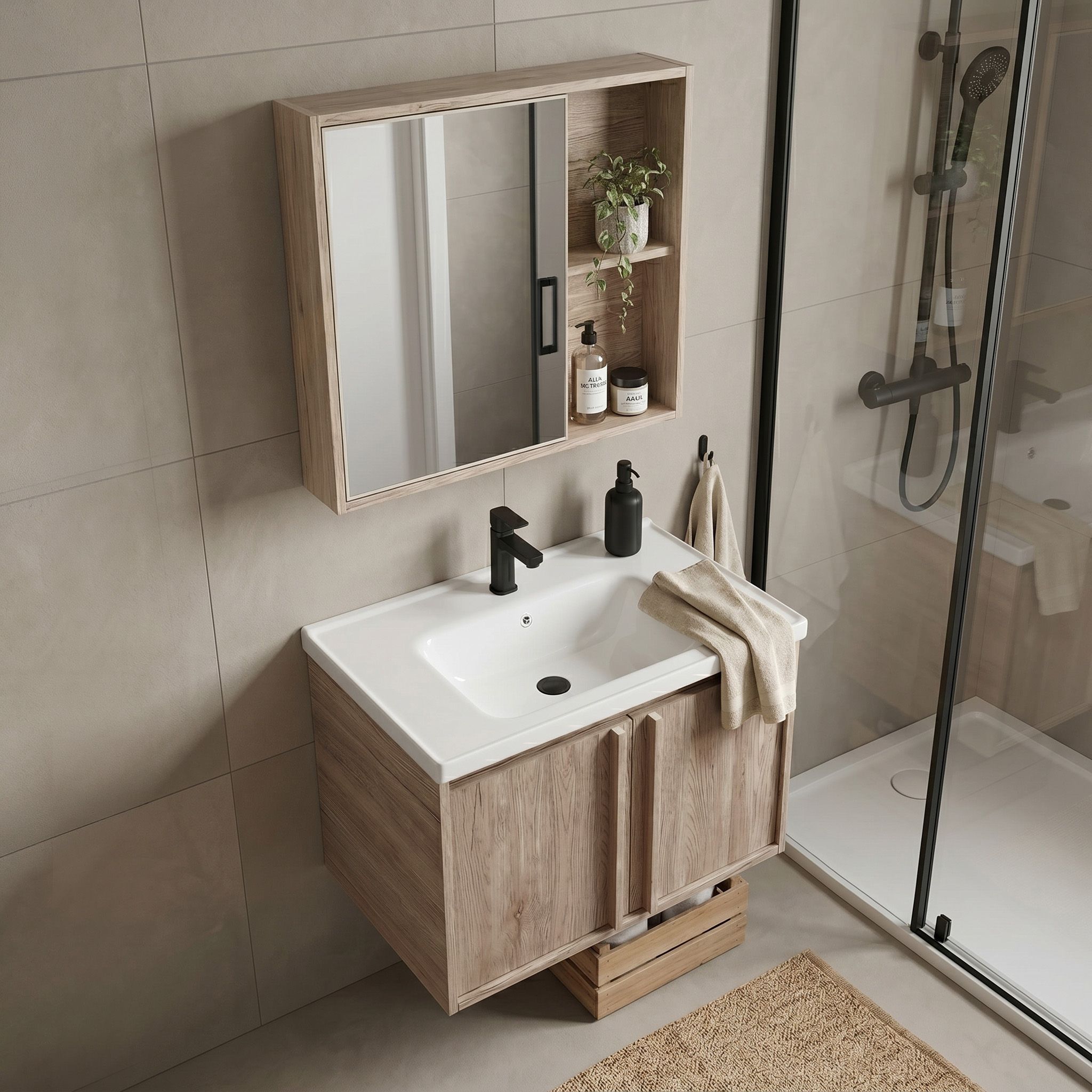 Súprava kúpeľňového nábytku s umývadlom Gama T25023 QHM 60CM  3